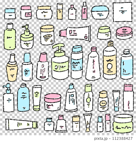 許多護膚品的插圖集 112388427