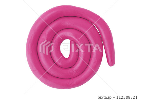 Pink plasticine isolated on white background Pink plasticine isolated on white background 112388521