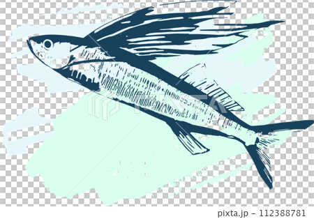 飛魚海魚墨畫 飛魚海魚墨畫 112388781