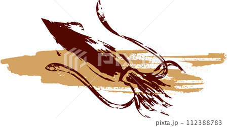 烏賊の墨絵 烏賊の墨絵 112388783