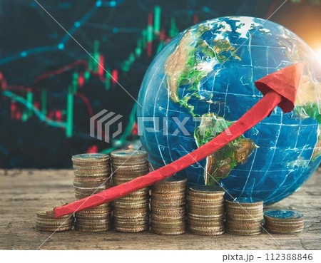 世界的な株価の上昇 112388846