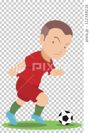 soccer player dribbling 112389216