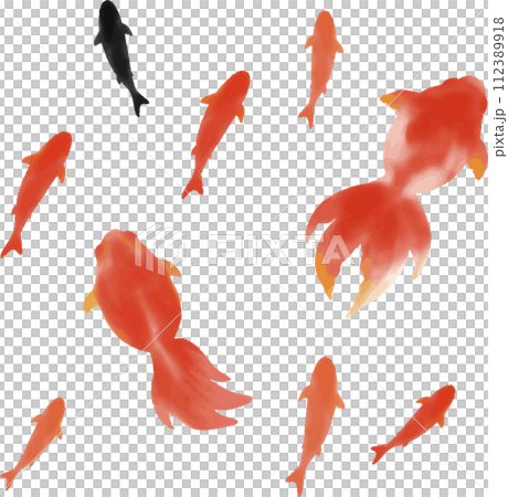 Goldfish watercolor silhouette Japanese style Japanese pattern Japanese modern hand drawn illustration material Goldfish watercolor silhouette Japanese style Japanese pattern Japanese modern hand drawn illustration material 112389918