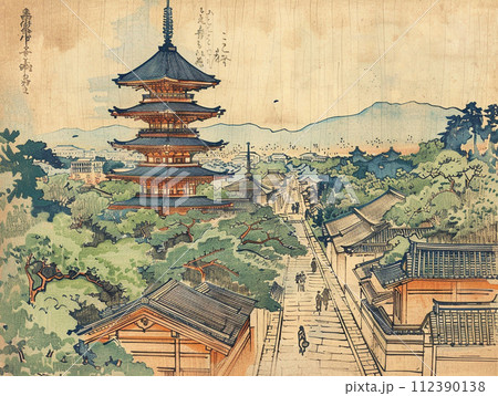 [美品] 五重塔 絵画風景画 アート 京都 美品] 五重塔 絵画風景画 アート 京都（【楽天市場】五重塔