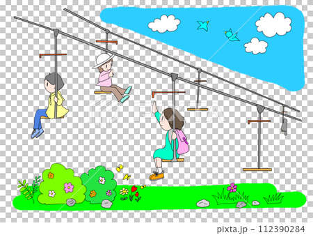 観光リフトに乗るイラスト 観光リフトに乗るイラスト 112390284