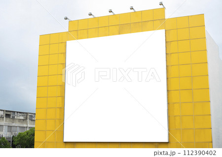 large blank billboard on a street wall 112390402