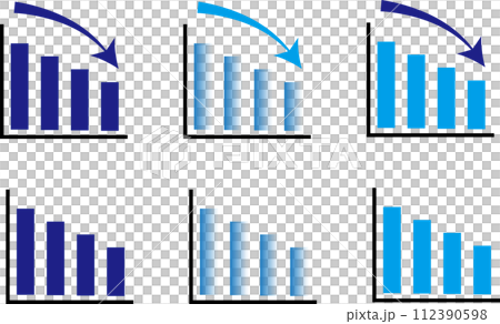 blue decreasing bar graph blue decreasing bar graph 112390598