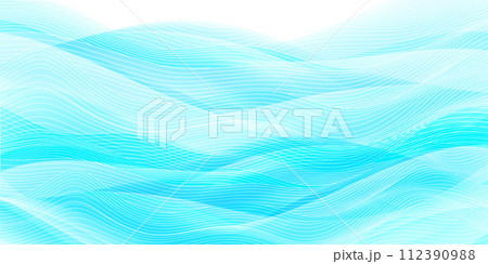 青　和柄　波　背景	 112390988