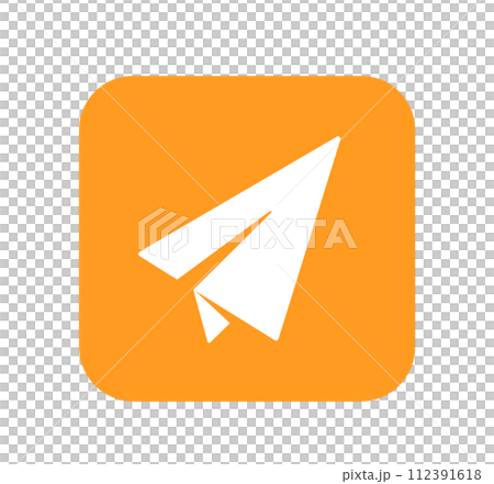Simple orange paper airplane icon 112391618