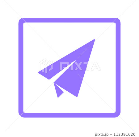 シンプルな紫色の紙飛行機 112391620