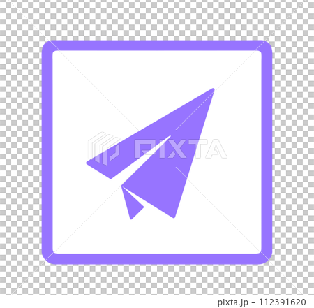 シンプルな紫色の紙飛行機 112391620