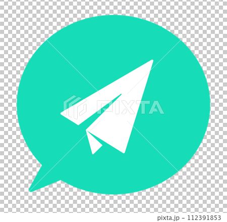 簡單的綠紙飛機和語音泡沫 簡單的綠紙飛機和語音泡沫 112391853