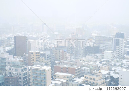 雪の日　東京都北区北とぴあからの景色 112392007
