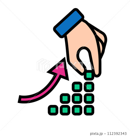 積み上げ。積み上げて成長。ベクター。 積み上げ。積み上げて成長。ベクター。 112392343