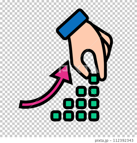 積み上げ。積み上げて成長。ベクター。 積み上げ。積み上げて成長。ベクター。 112392343