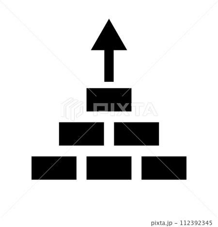 積み上げのシルエットアイコン。ベクター。 積み上げのシルエットアイコン。ベクター。 112392345