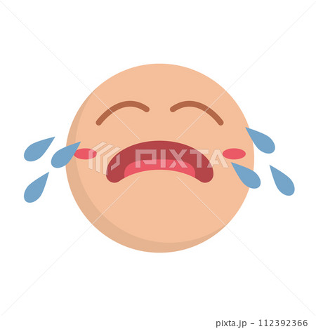 泣いている赤ちゃんのアイコン。駄駄を捏ねる。ベクター。 112392366