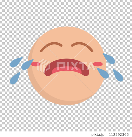 泣いている赤ちゃんのアイコン。駄駄を捏ねる。ベクター。 112392366