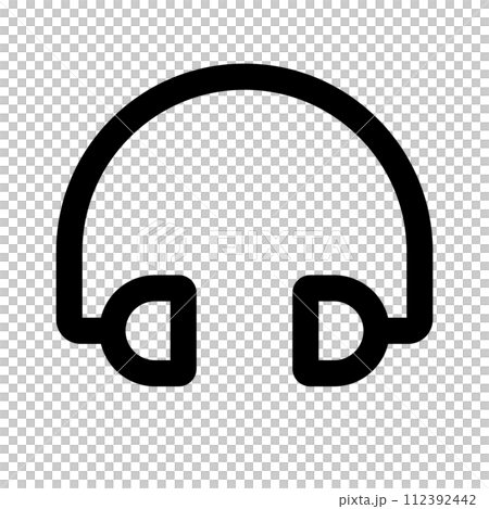 簡單的耳機圖示。聆聽圖示。向量。 簡單的耳機圖示。聆聽圖示。向量。 112392442