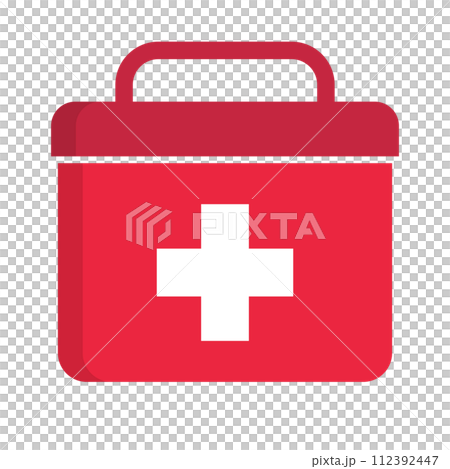 Red first aid kit icon. vector. Red first aid kit icon. vector. 112392447
