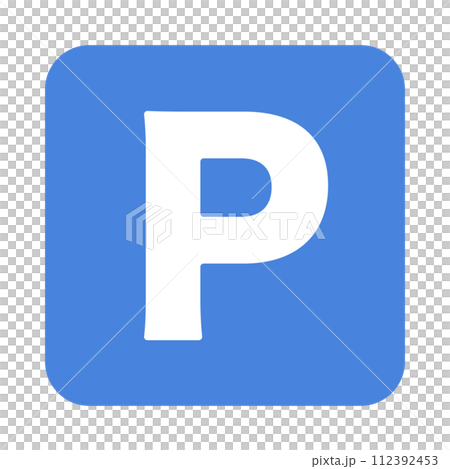 方形停車圖示。停車圖示。向量。 112392453