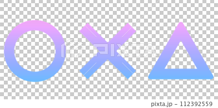 Blue-purple gradation | Circle, cross, and triangle marks 112392559