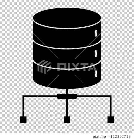 Simple connected server silhouette icon 112392718