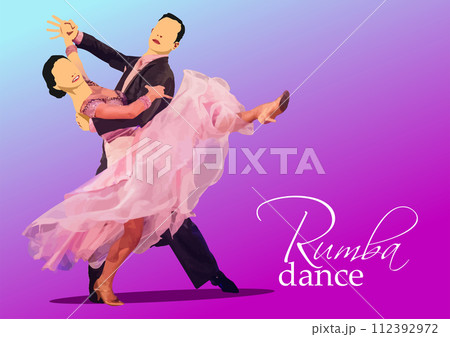 Couple dancing a rumba dance. 3d color vector illustration Couple dancing a rumba dance. 3d color vector illustration 112392972