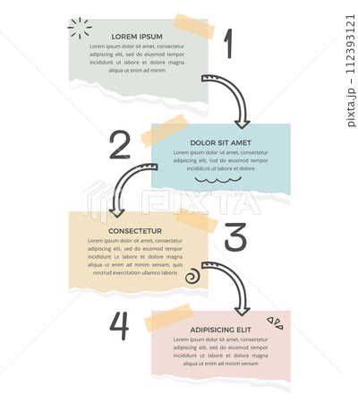 Infographic Template with 4 Options with Paper Notes Infographic Template with 4 Options with Paper Notes 112393121