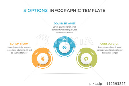 Infographic Template - 3 Elements Infographic Template - 3 Elements 112393225
