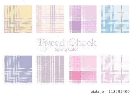 春色のツイードチェックパターンセット 112393400