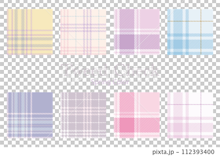 春色のツイードチェックパターンセット 112393400
