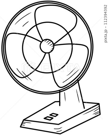 coloring book art supply of a fan coloring book art supply of a fan 112394392