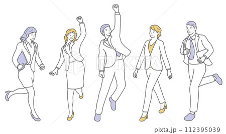 ビジネスピープルのフラットなイラストセット 112395039