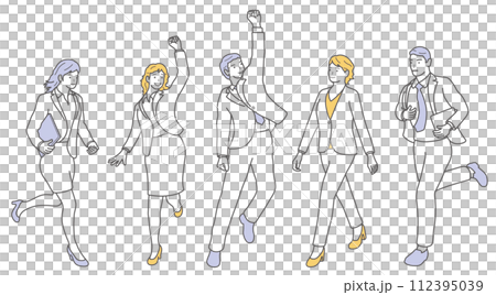 ビジネスピープルのフラットなイラストセット 112395039