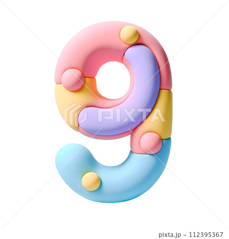 3D number nine in spring 112395367