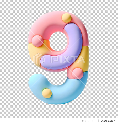 3D number nine in spring 112395367
