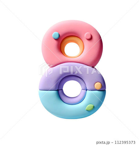 3D number eight in springのイラスト素材 [112395373] - PIXTA