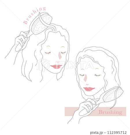 髪をブラッシングしている女性・ブラッシング 112395712
