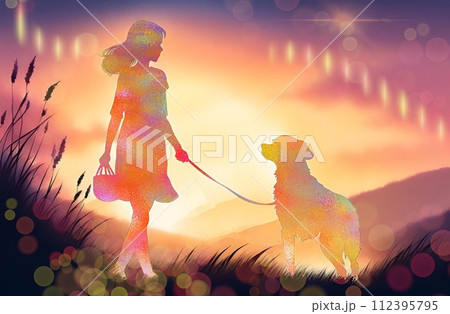 メルヘンの風景、少女と犬5 メルヘンの風景、少女と犬5 112395795