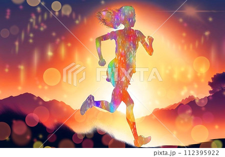 メルヘンの風景、走る女子4 112395922