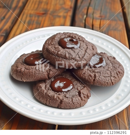 チョコレート・サムプリント・クッキー 112396291