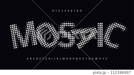 Unusual abstract grid alphabet, experimental grid line font for creative logos, contemporary headlines with a stunning, offbeat vibe. Unique abstract typographic design. Vector typeset. 112396897