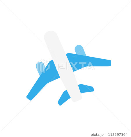 シンプルでかわいい飛行機のイラスト素材。 シンプルでかわいい飛行機のイラスト素材。 112397564