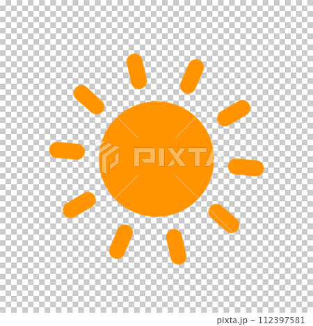 太陽的插圖。時尚簡約可愛的圖示素材。 112397581