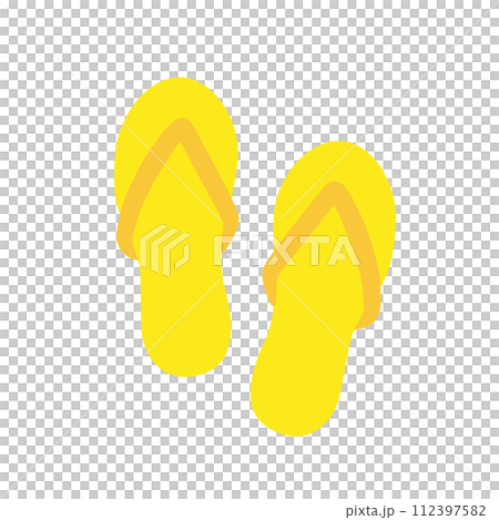 Illustration of beach sandals. Fashionable and simple cute icon material. 112397582