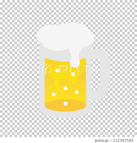 啤酒插圖。時尚簡約可愛的圖示素材。 112397585