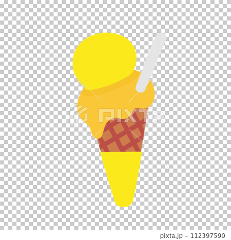 Ice cream illustration. Fashionable and simple cute icon material. 112397590