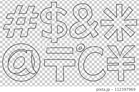 Loose simple mark set 2 line drawing Loose simple mark set 2 line drawing 112397969