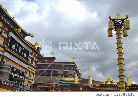 Ganden Sumtseling Monastery lama monk temple from Tibet culture in China Ganden Sumtseling Monastery lama monk temple from Tibet culture in China 112399639